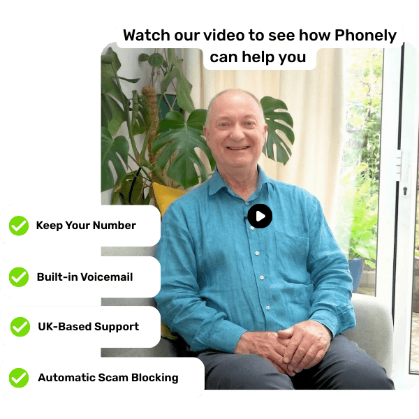 Phonely digital voice service with built-in scam protection features